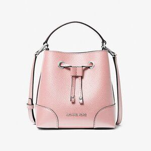 MICHAEL Michael Kors Mercer Small Pebbled Leather Bucket Bag POWDER BLUSH